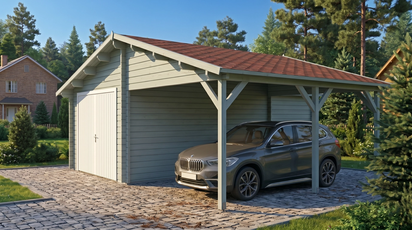 Garage+carport 22.30 x 183.72 ft