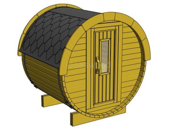Sauna barrel 1,7 m Ø 1,97m - Image 3